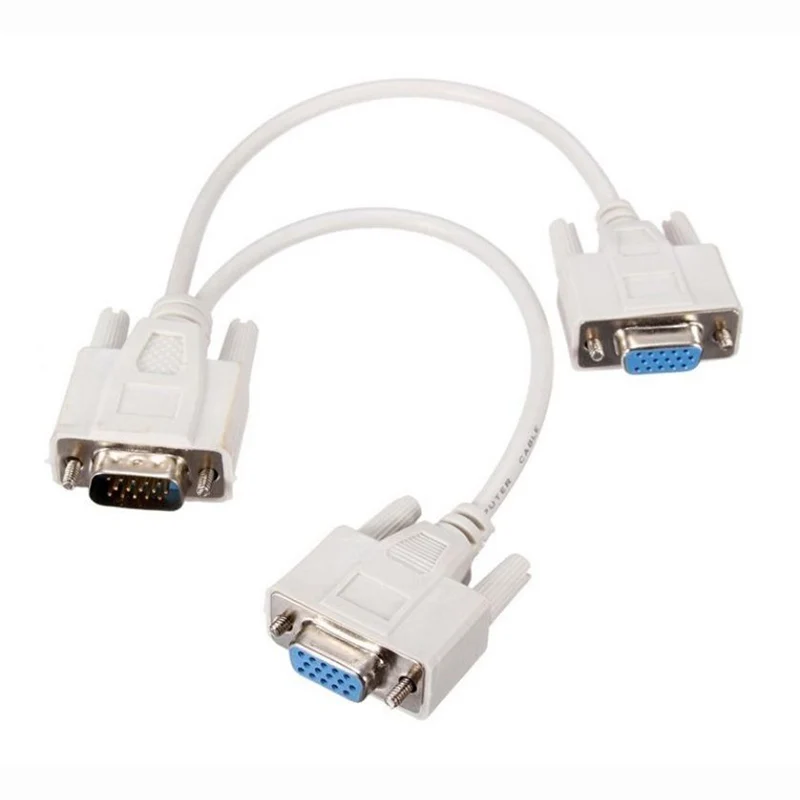15 Pin VGA папа 2 Женский Y сплиттер Кабель SVGA монитор адаптер удлинитель конвертер