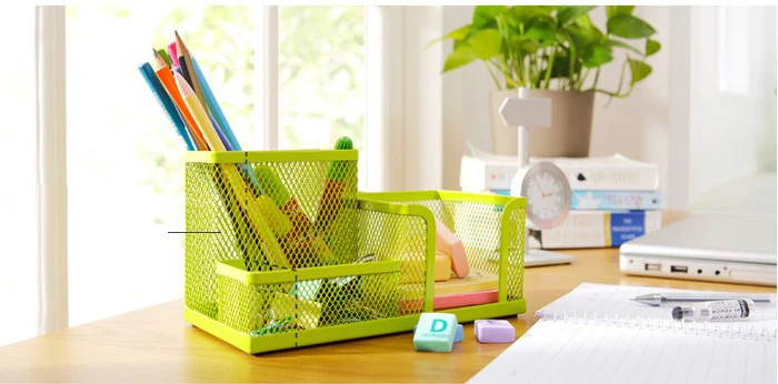 NEW Metal Desktop Storage Box Organiser Drawer Pen Card Office Stationery Holder Green Blue Rose Orange ZOT028 | Канцтовары для
