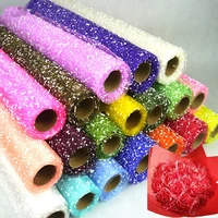 50cm 4yardsroll snowflake tulle yarn flowers packaging wrapping gift packing materials wedding decoration party supplies
