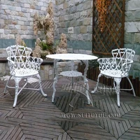 aluminum patio outdoor furniture coffee set Bitro set Balcony chair and tabble all weather for porch ,garden in white color