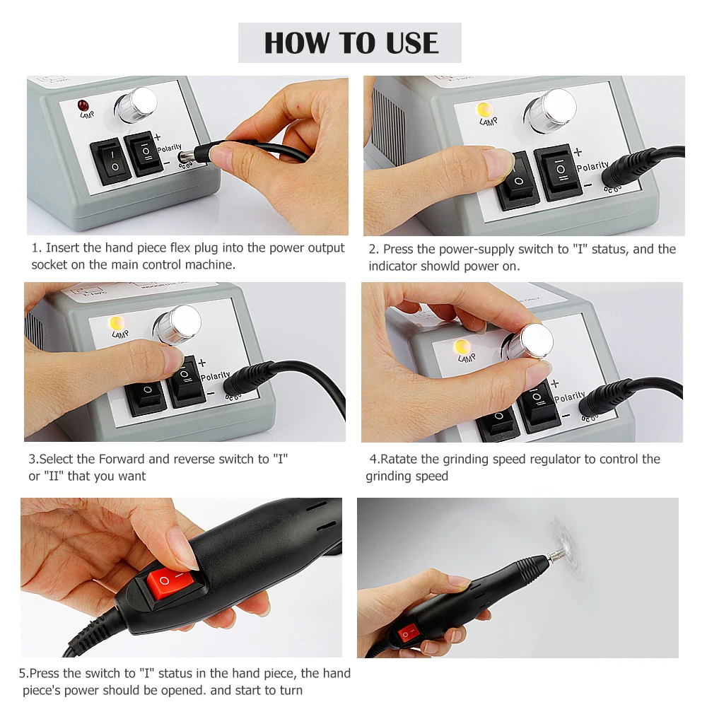 20000RPM Electric Nail Art Drill Machine Professional Manicure File Equipment Grinding Kit Tool US EU Plug | Красота и здоровье