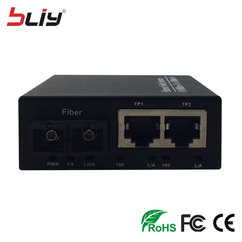 Ethernet 3 порт концентратора мелкие Волокна Переключатель 100 м 1f2e Dual Fiber одномодовый