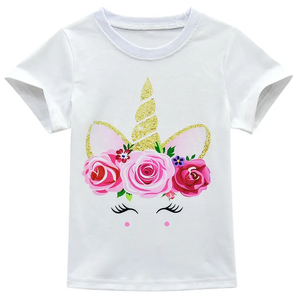 3525 T Shirt Одежда с единорогом; вечерние платья для маленьких девочек на свадьбу; модные детские комплекты летней одежды для подростков; одежда для малышей; детские шорты - Цвет: 3525 T Shirt