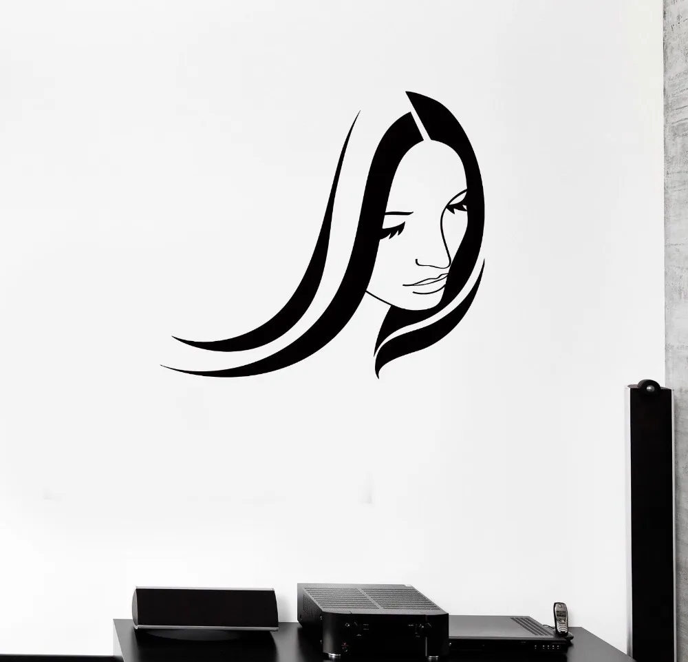 

Vinyl Decal Beauty Salon Woman Girl Hair Stylist Spa Wall Stickers Mural