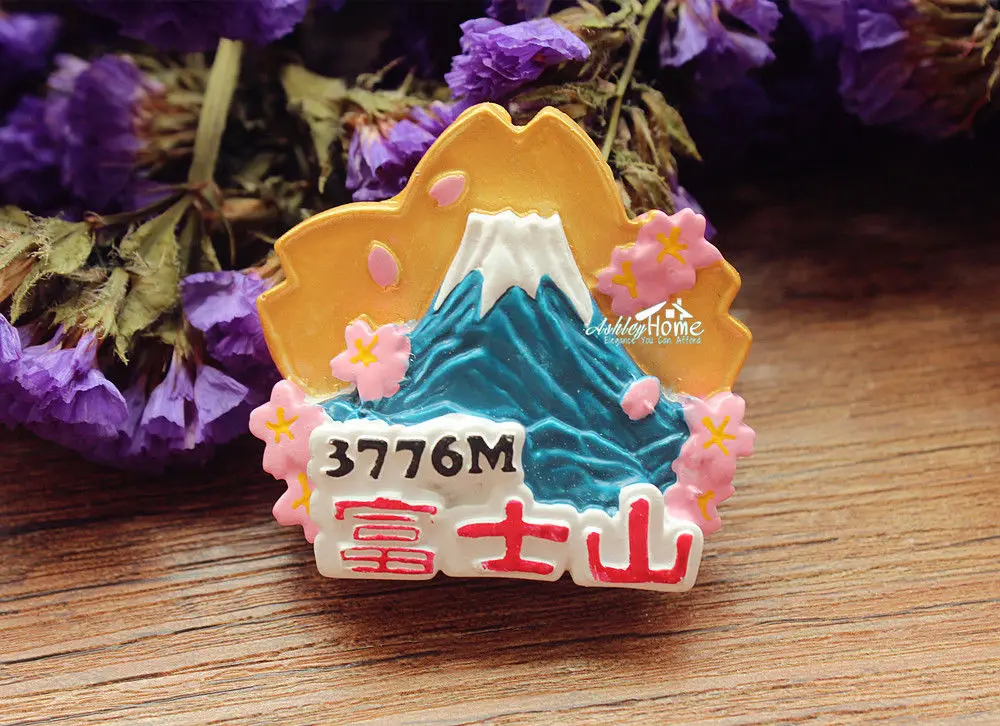 Fujiyama Sakura Япония туристический сувенир для путешествий 3D Смола магнит на