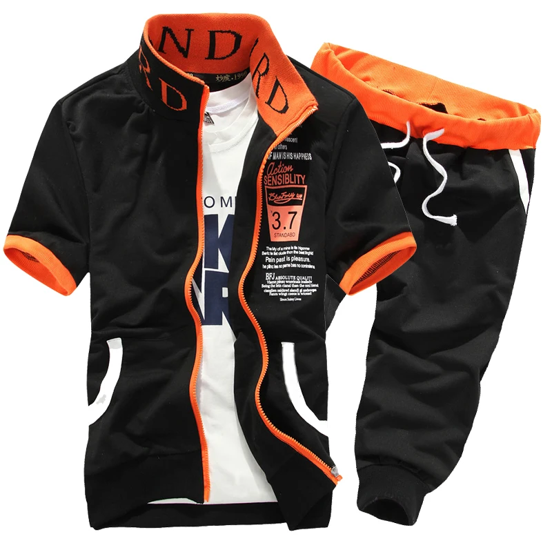 2022 Fashion Men Short Sleeve Tracksuit casual sporting suit hoodies and shorts M-XXL AYG276