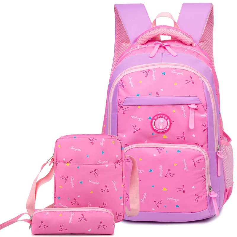 3 шт./компл., рюкзак с принтом, школьные рюкзаки для девочек, школьные сумки, водонепроницаемые Рюкзаки, Детская сумка, школьные сумки, mochila ...