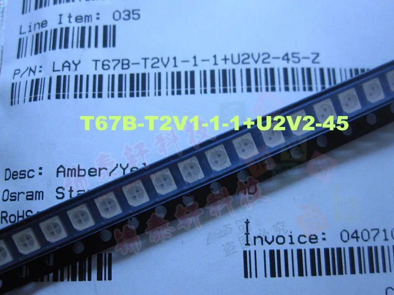 500 шт./лот LAY T67B T2V1 1 + U2V2 45 LAYT67B 3528 Двухцветная светодиодная Янтарная красная
