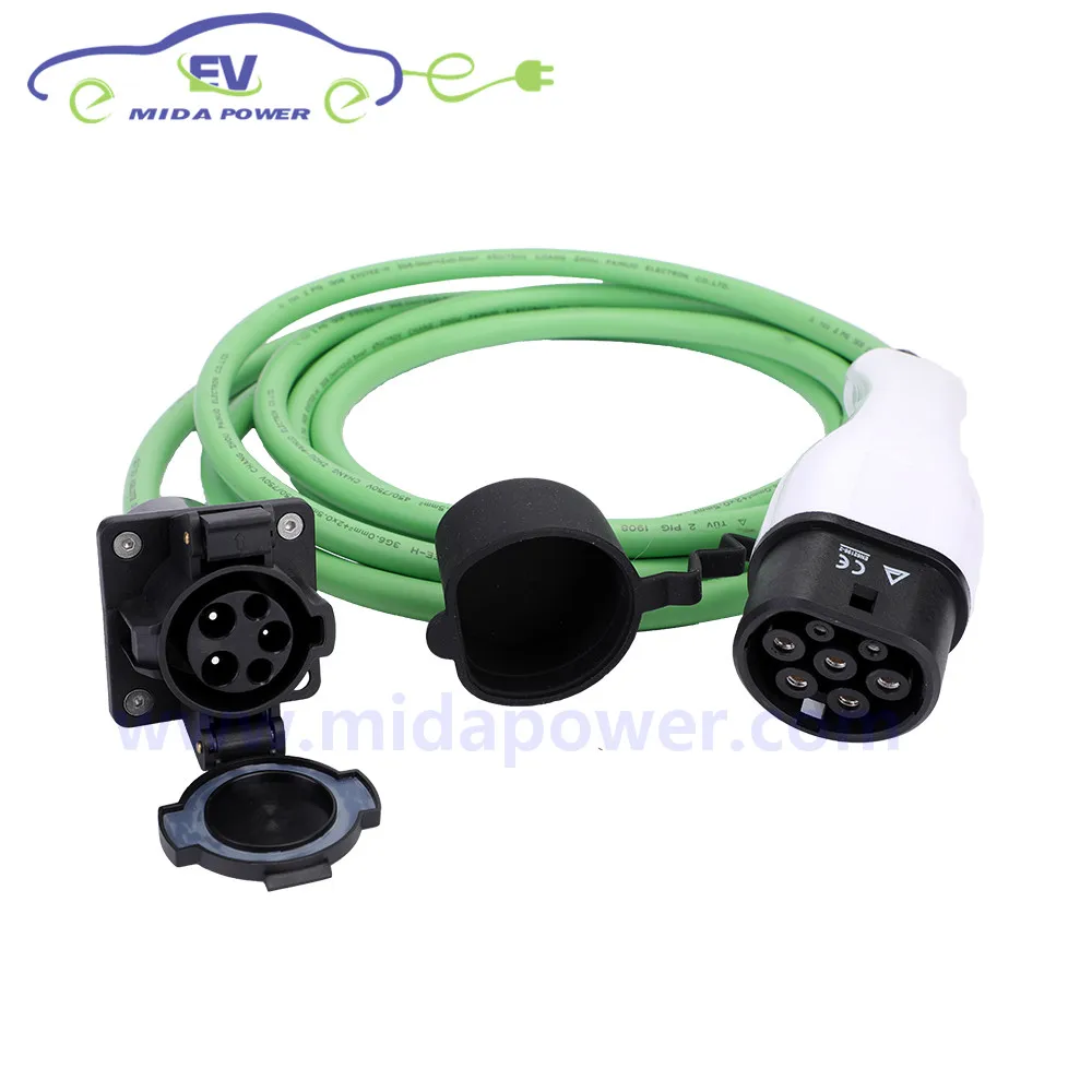 5 м 32A IEC 62196 Тип 2 гнездовой разъем в Type1 3x6mm2 + 2x0.5mm2 EV кабель для зарядки