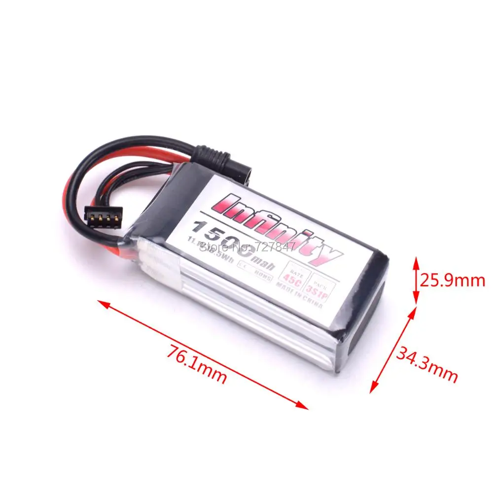 Аккумуляторная Lipo батарея для Infinity 1500mah 11,1 V 45C 3S1P гоночная Спецификация Lipo батарея RC Квадрокоптер