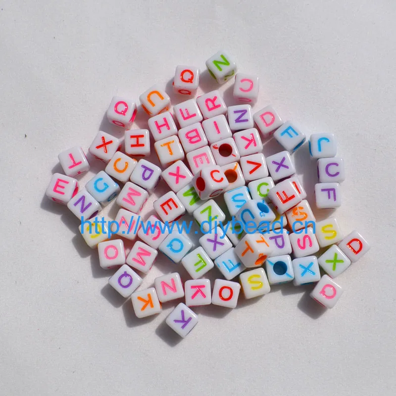 100 шт. модные 18 видов стилей квадратной формы 7 мм Разноцветные акриловые бусины с