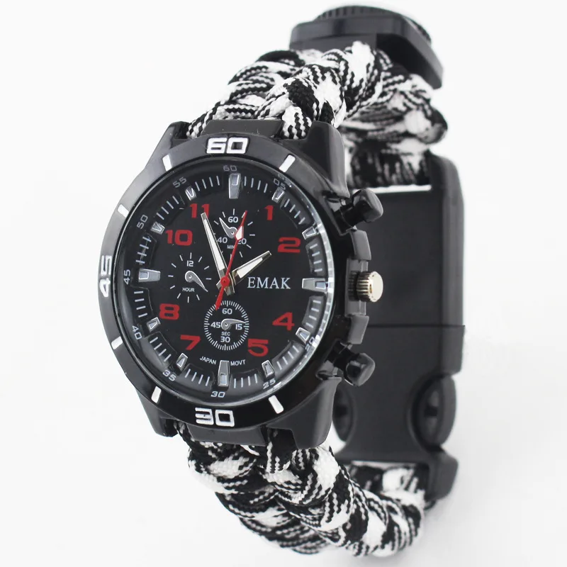 Multi-functional Paracord Bracelet Outdoor Camping Survival Watch Paracord 550 Rope Buckle Tent Tight braided Paracord Band
