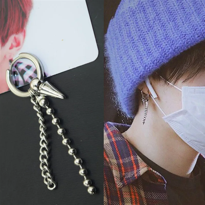 KPOP DNA корейский QUMORAIN 1 шт. модные ювелирные изделия Bangtang мальчики серьги Suga серьги-гвоздики для женщин мужчин