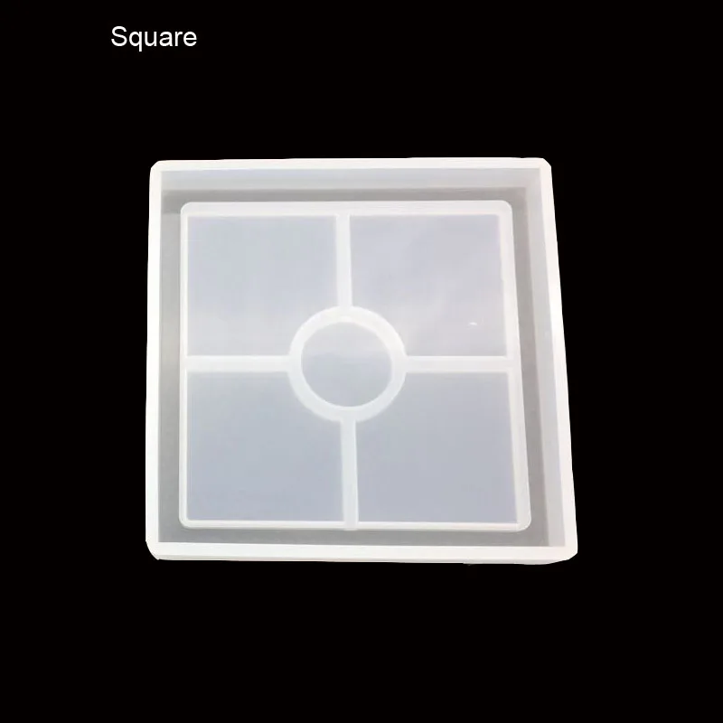 Square 1 шт. цветочный горшок база чайная подставка DIY силиконовая высушенная форма цветок ювелирные изделия аксессуары инструменты оборудование полимерные формы - Цвет: Square