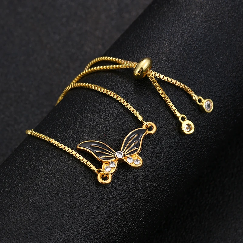 Summer Fashion Glamour Gold Bracelet Black White Red Pink Butterfly Adjustable Lady Cute Animal Wholesale | Украшения и