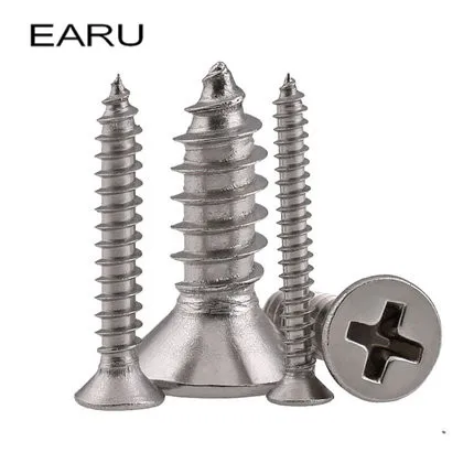

316 Stainless Steel Self Tapping Cross Phillips Wood Screw Bolts Flat Countersunk Head T846 Standard M3*6/8/10/12/16/20/25/30 mm
