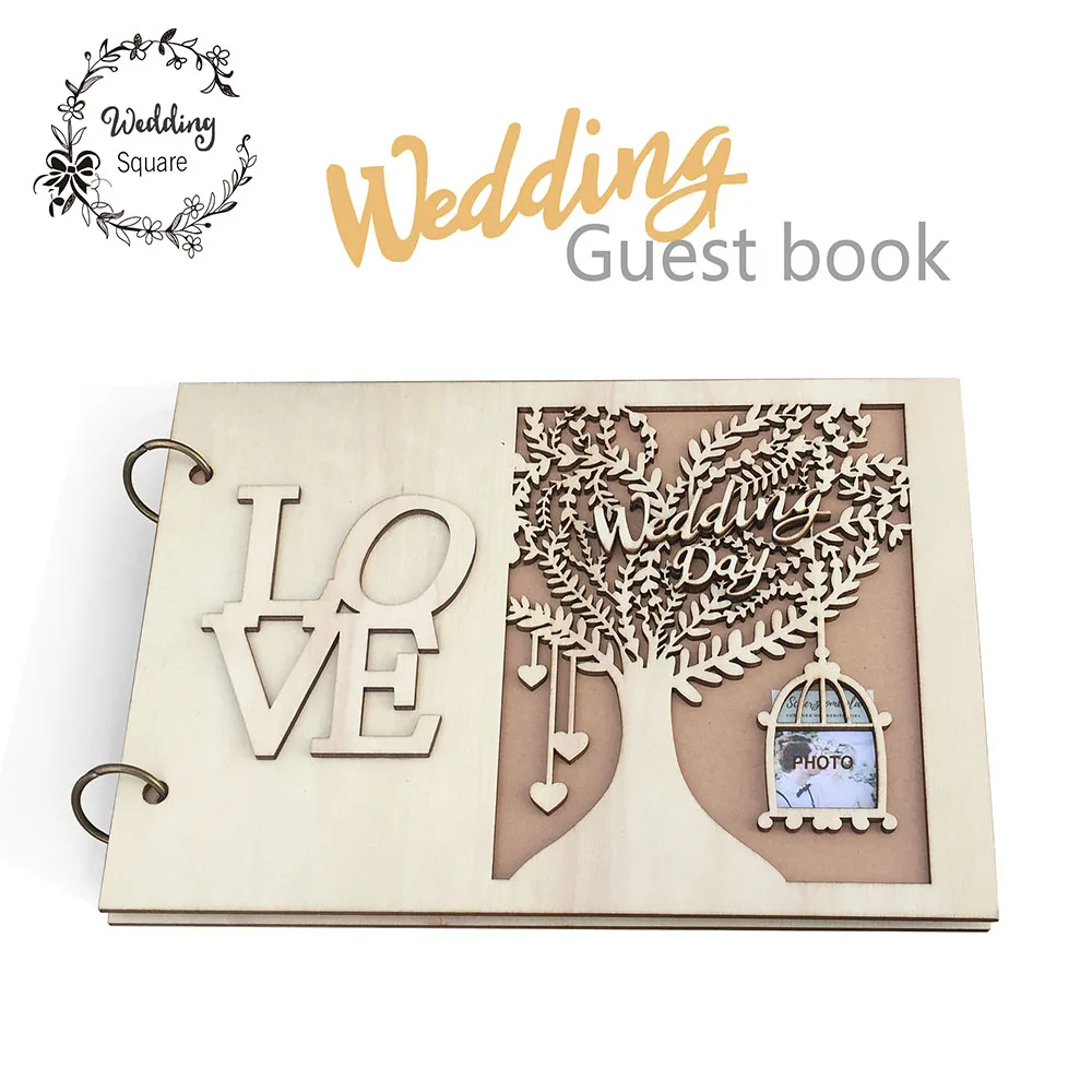 

Wedding GuestBook Wooden Wedding Guest Book wedding tree Personalised Guest Book