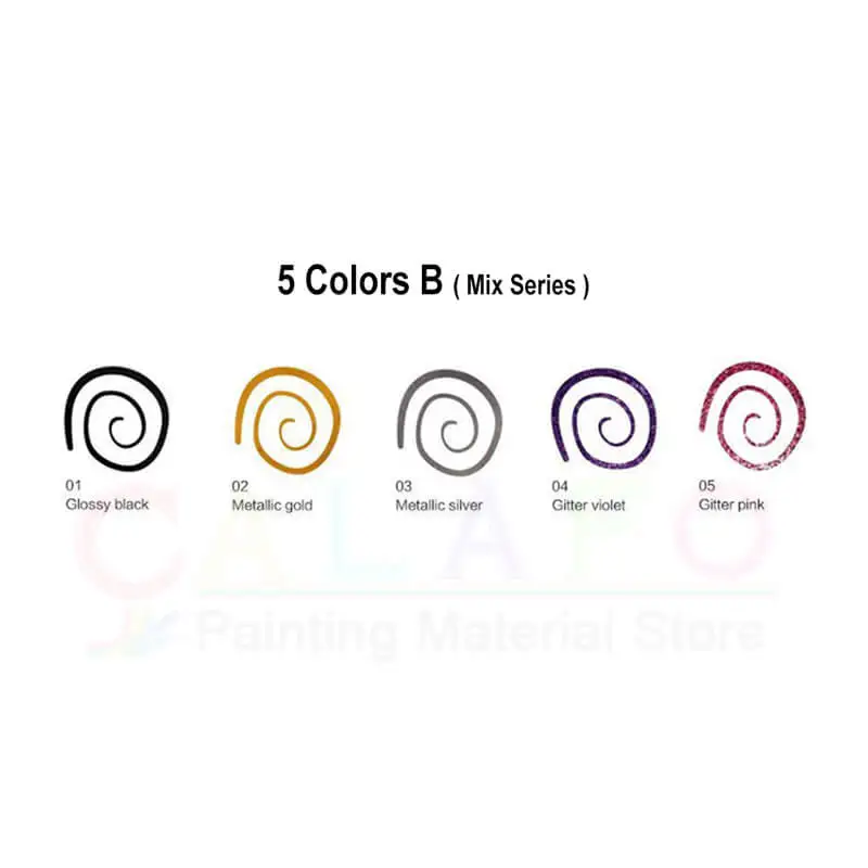 5 color B Франция Pebeo DIY тонкий лайнер ручка 3D эффект металлик блеск Перманентный цветной маркер живопись пигмент на ткани стекло Керамика - Цвет: 5 color B
