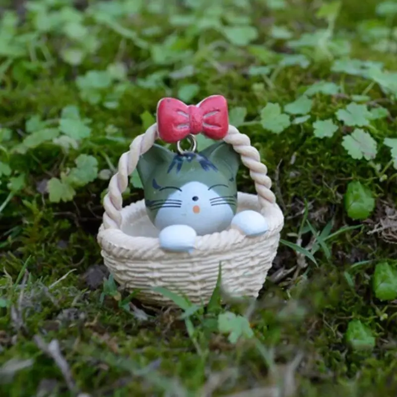 HOT Cute Resin Crafts Decorations Miniature Cradle Cat Fairy Gnome Terrarium Christmas Xmas Party Garden Gift | Дом и сад