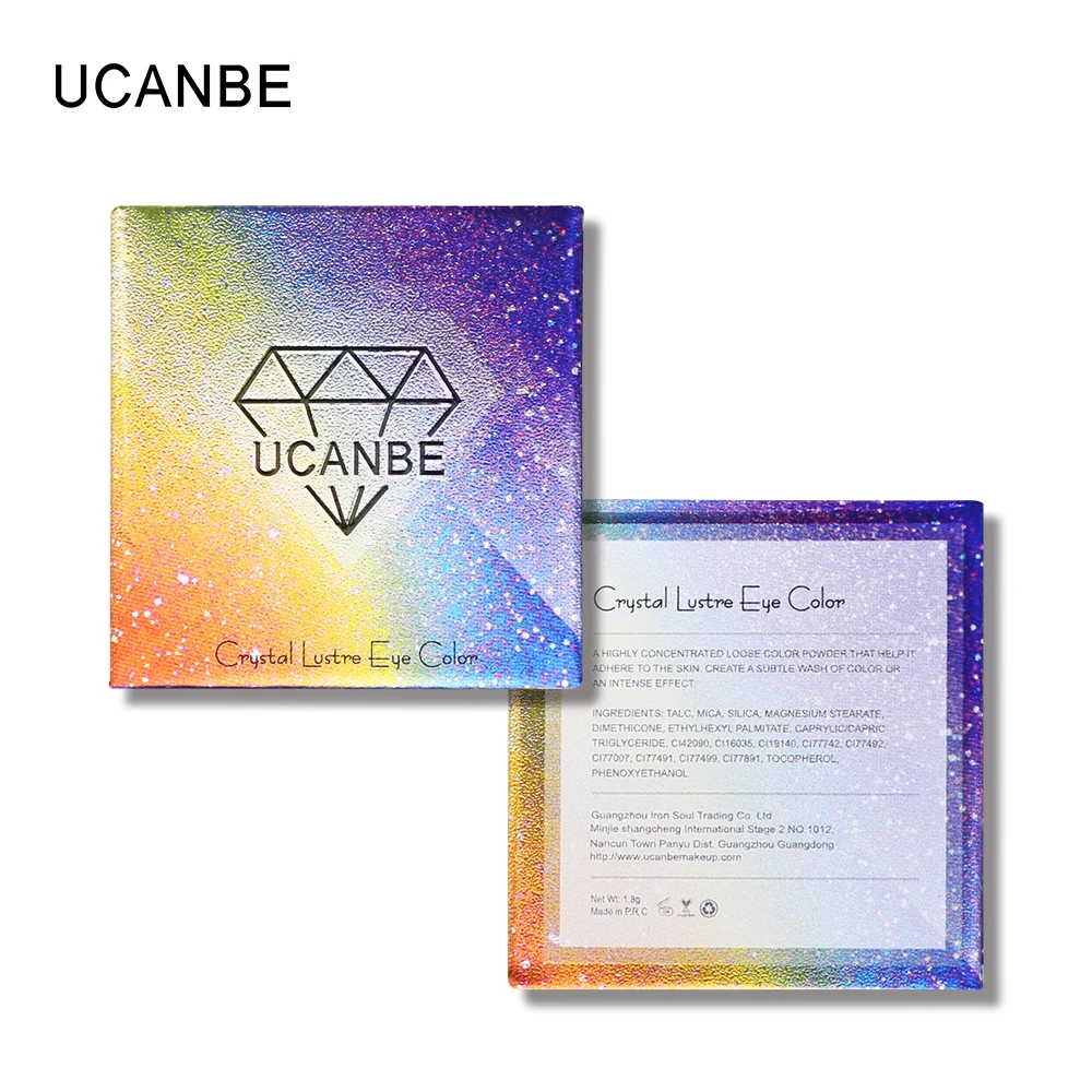 UCANBE Duo хромированные блестящие Свободные Тени для век порошок 8 видов цветов