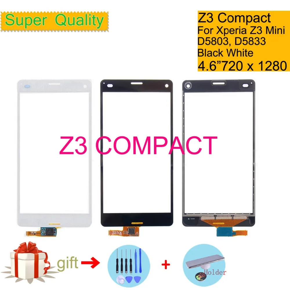 

Touchscreen For Sony Xperia Z3 Compact Z3 Mini M55W D5803 D5833 Touch Screen Digitizer Front Glass Panel Sensor Lens NO LCD 4.6"