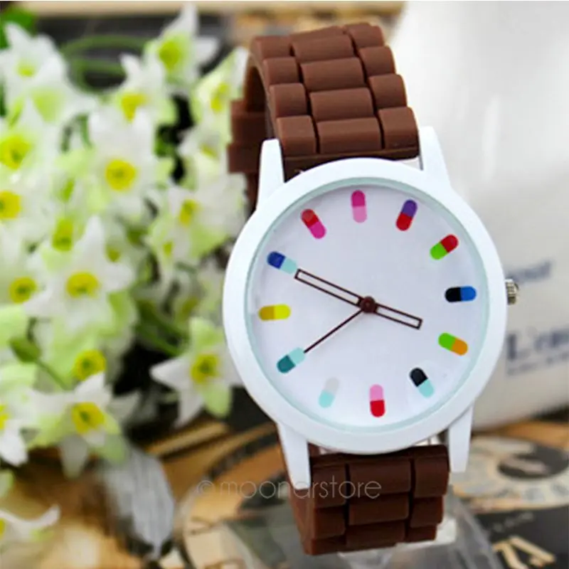 Аутентичные новый ремень контракт Для женщин watchwatch желе часы спортивные для