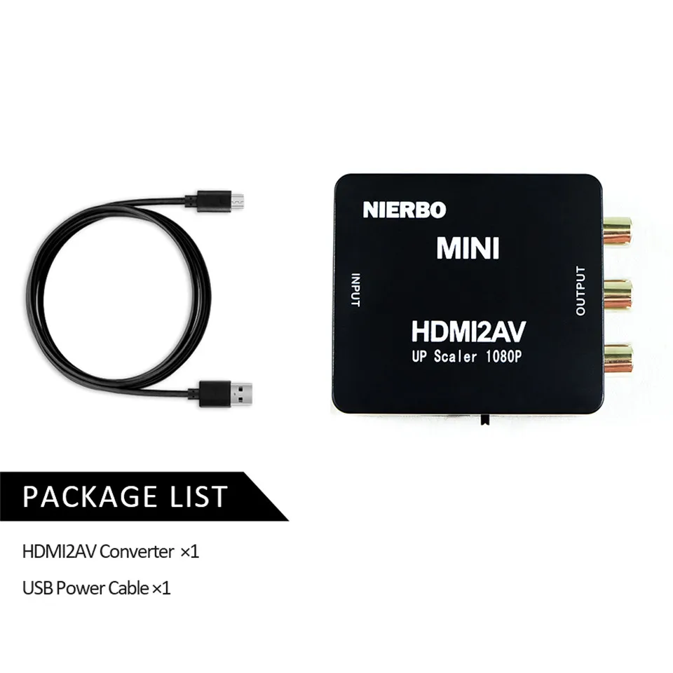 NIERBO HDMI К AV конвертер к RCA адаптер 1080P AV/3RCA/CVSB преобразователь сигнала Поддержка