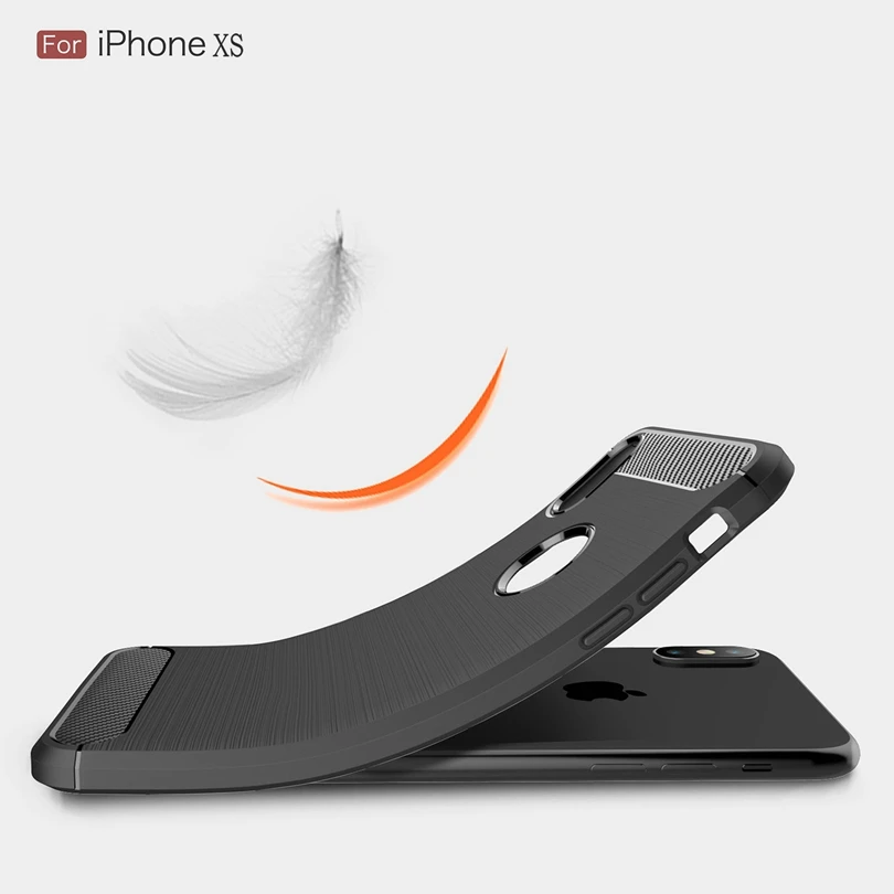Для iPhone XS/iPhoneXS 5 8 &quotчехол из углеродного волокна противоударный мягкий ТПУ