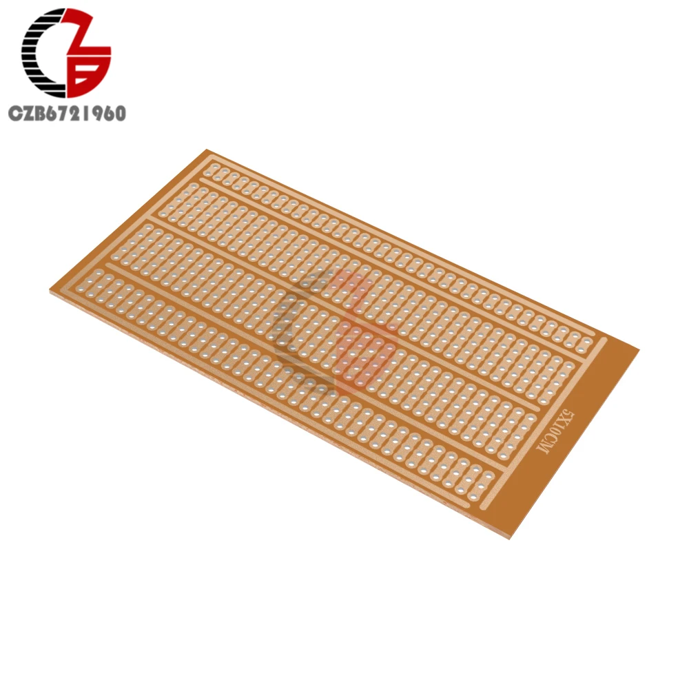 5Pcs 5x10cm Universal Solderless PCB Test Breadboard Single Side Copper Prototype Paper Tinned Plate Bread Board Joint holes DIY
