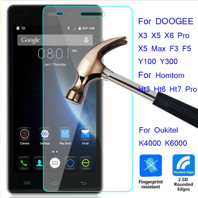Экран Защитная пленка закаленное Стекло Для DOOGEE X5 Max X6 Pro T6 Oukitel K6000 K10000 HOMTOM Ht3 Ht6 Ht7 Pro Ht17 S60 микс X20