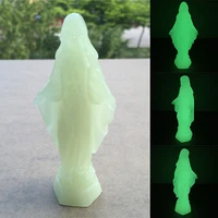 glowing madonna and child figurines man made jade stone virgin mary jesus statues christmas decorations for home christmas gift