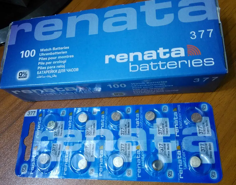 Аккумулятор для часов renata 377 SR626SW 626 100X с оксидом серебра 1 55 в оригинальный бренд |