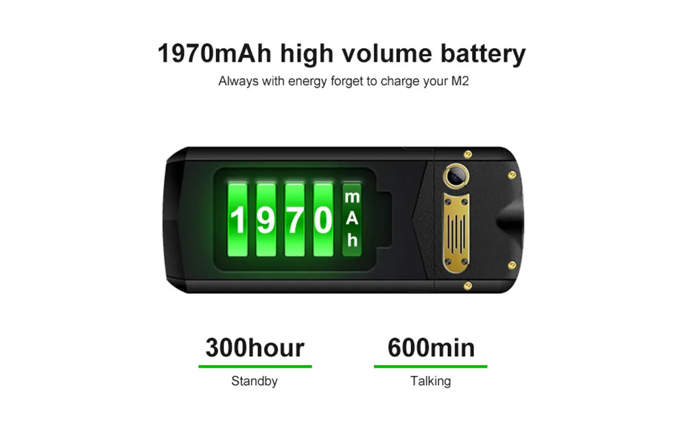 AGM M2 IP68 Водонепроницаемый 1970 мАч большой аккумулятор для улицы 2G GSM для пожилых людей, легкая задняя камера для мобильного телефона, 2,4 дюймов, две sim-карты, телефон