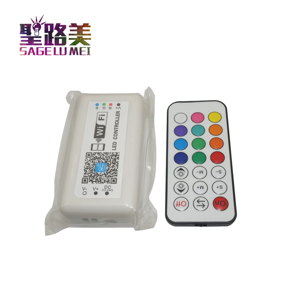 Светодиодный контроллер RGB/RGBW Alexa Google Home iOS Android Wi-Fi 372 373 НЛО с 21key RF | Лампы и