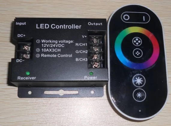

10A*3channel output led RF RGB touch controller,DC12-24V input