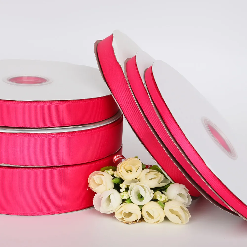 5 ярдов 7 10 15 20 25 38 мм фуксия цвет Grosgrain ленты банты для волос DIY головные уборы