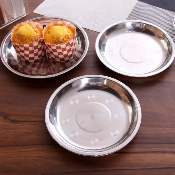 

5pcs/pack Stainless Steel Plate High Quality Feeding Dish Anti-drop Tableware Soy Sauce Dish Baby Kids Dishes Set