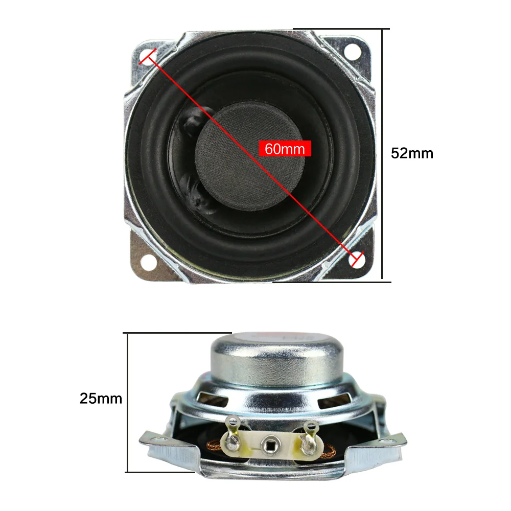 GHXAMP 2-дюймовый Полнодиапазонный динамик 8ohm 10 Вт Неодимовый Bluetooth динамик DIY 52 мм полночастотный громкий динамик с резиновым краем 2 шт