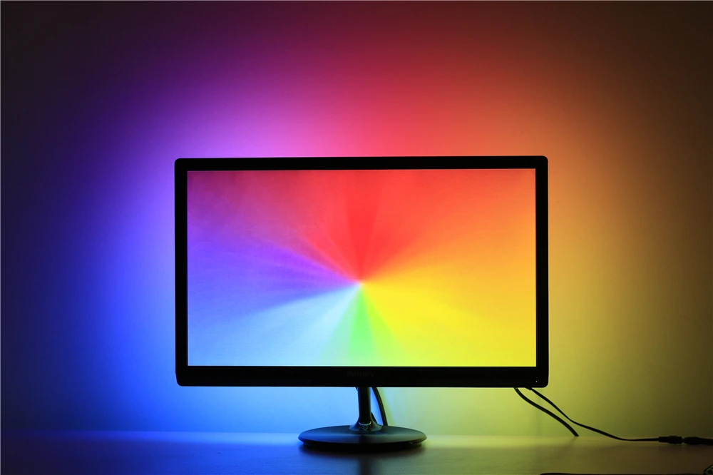 Ambilight USB WS2812B Светодиодная лента HD tv монитор Настольный ПК экран тыловая подсветка ws2812 Пиксельная лента 1 м~ 5 м