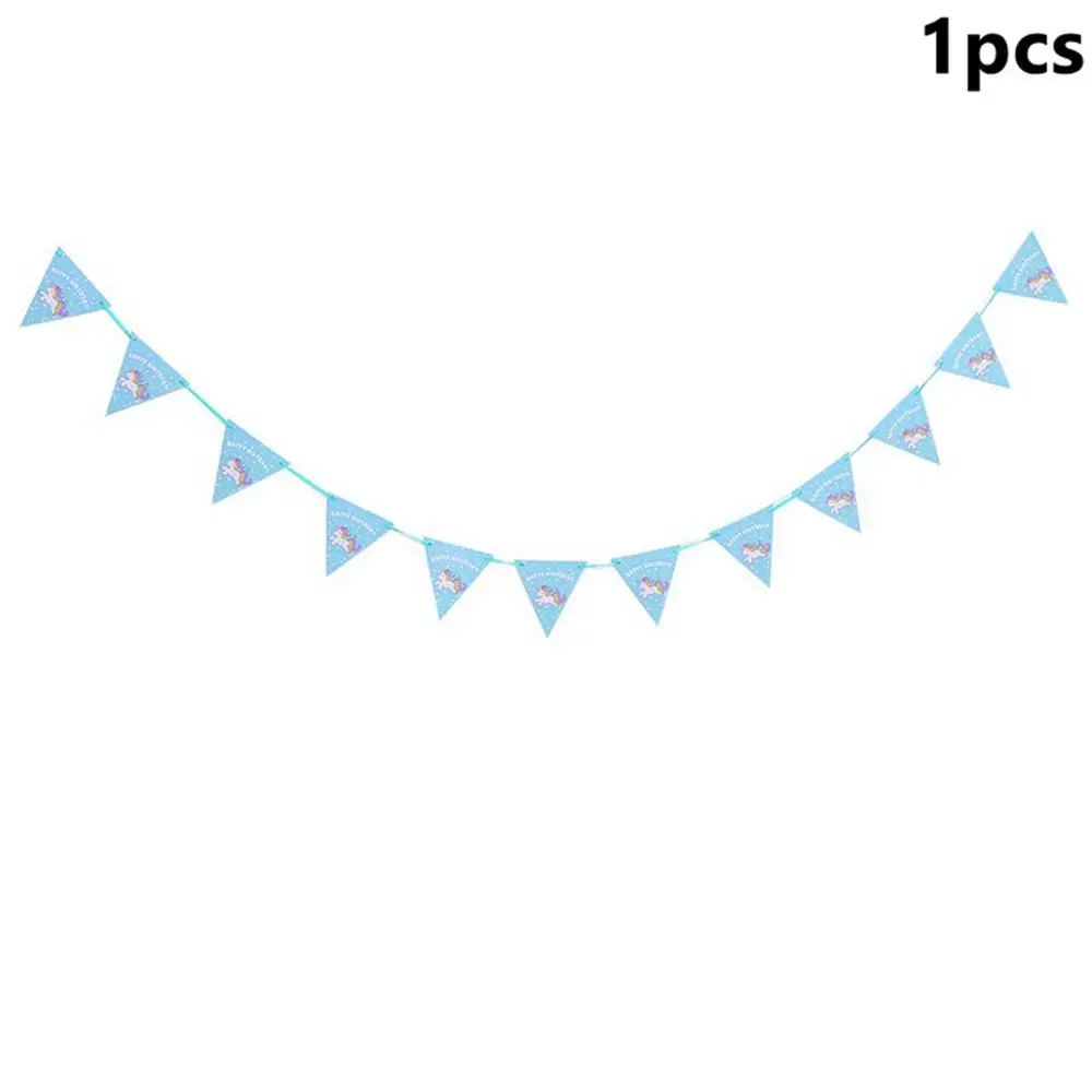 Blue Banners Taoup розовый Unicornio Paltes Parper салфетки Единорог одноразовая посуда с днем рождения Единорог вечерние принадлежности Babyshower события - Цвет: Blue Banners