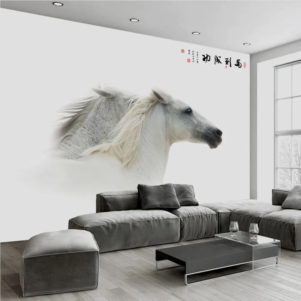 Бесплатная доставка на заказ 3d белая красивая лошадь Современная