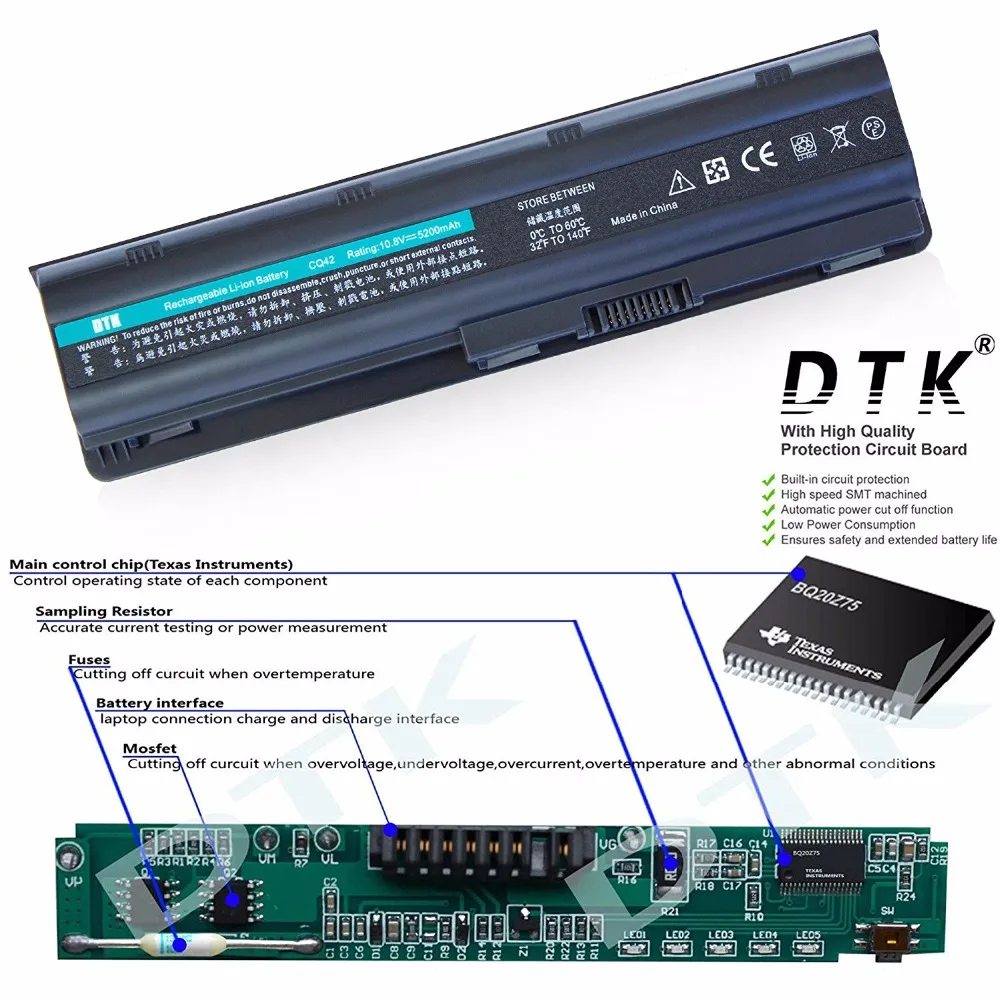 Дтк 6 Клеток для ноутбука Notebook Battery Hp G32 G42 G62 G4 G6 G7 Compaq Presario Cq32 Cq42 Cq43 Cq56 Cq62 Cq72 Cq430|battery