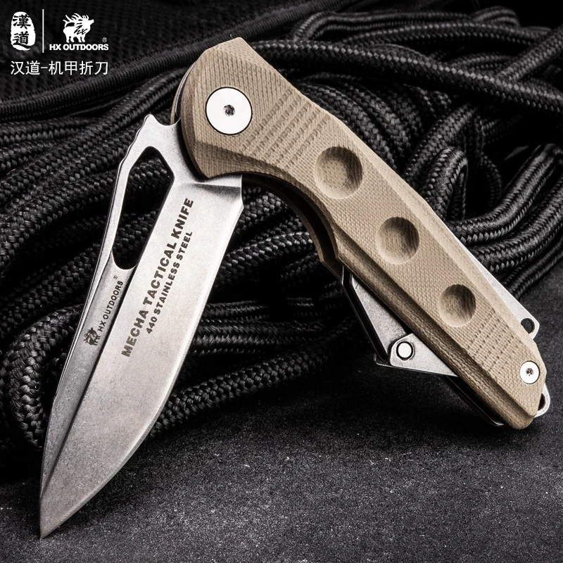 Hx Outoors механические ножи, складные ножи, лезвие 440C, Ручка G10, тактический инструмент для кемпинга, охотничий нож для выживания, Прямая поставка