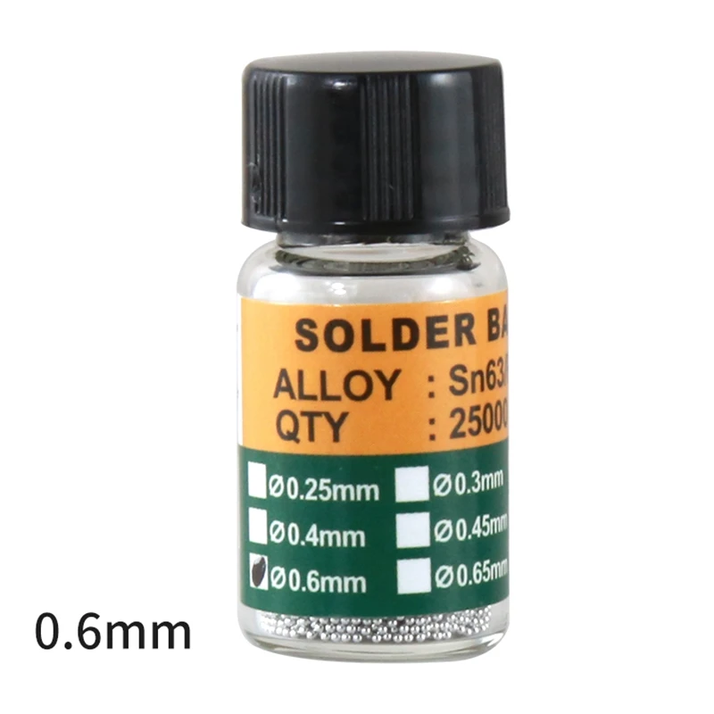 0.6mm Сварочные флюсы BGA реболлинг шарики(0,2 0,25 0,3 0,35 0,4 0,45 0,5 0,55 0,6 0,65) припоя BGA этилированного Для BGA паяльная Ремонт - Цвет: 0.6mm