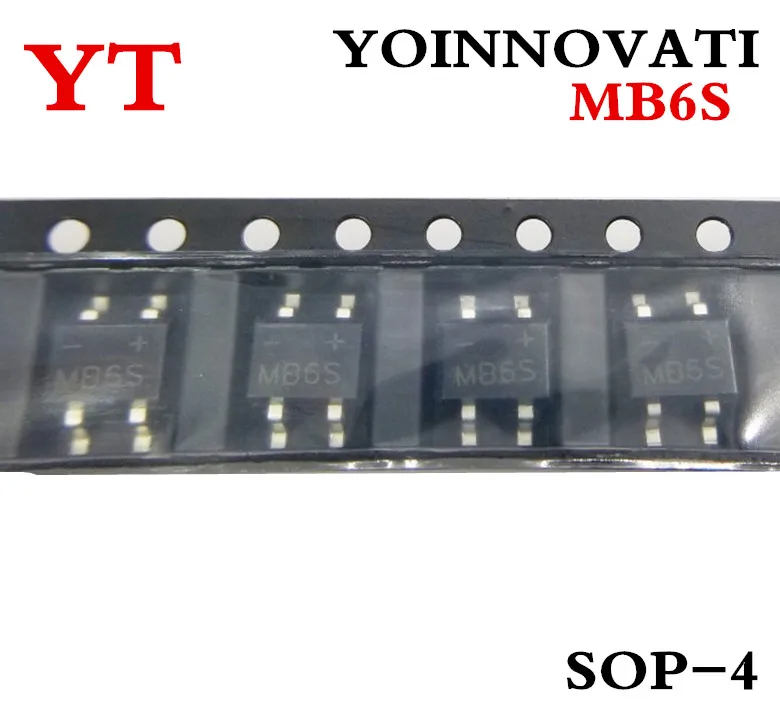 1000 шт./лот MB6S SOP4 IC RECT BRIDGE 0.5A 600V MBS 1 LED Rectifier выпрямитель|rectifier bridge|100 pcs10 pcs |