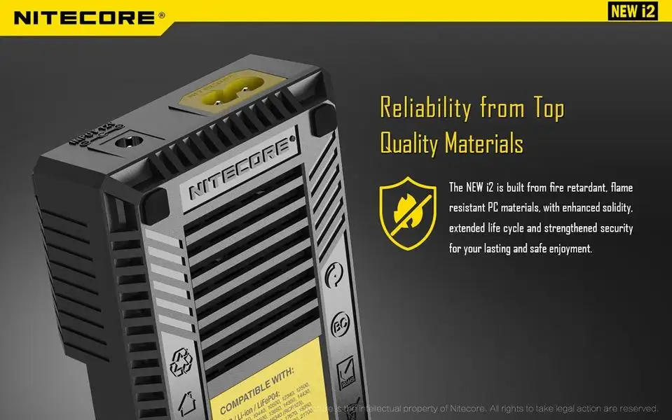 Nitecore Intelli Зарядное устройство i2 16340 CR123A 10440 AA AAA 14500 18650 26650, 22650, 17670, литий-ионный Тип/никель-металл-гидридного Универсальный Батарея Зарядное устройство