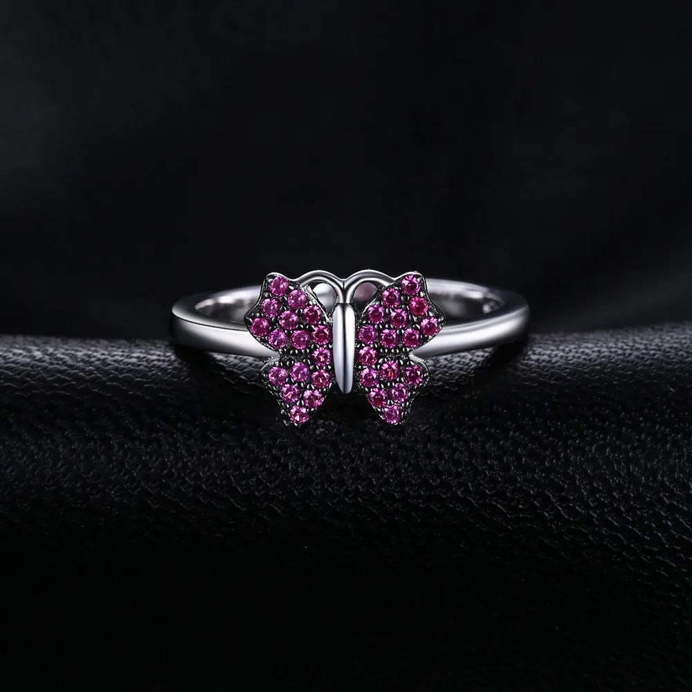 Jewelrypalace бабочка 0.2ct СОЗДАН RUBY Проложить Кольцо стерлингового серебра 925 Шарм S925