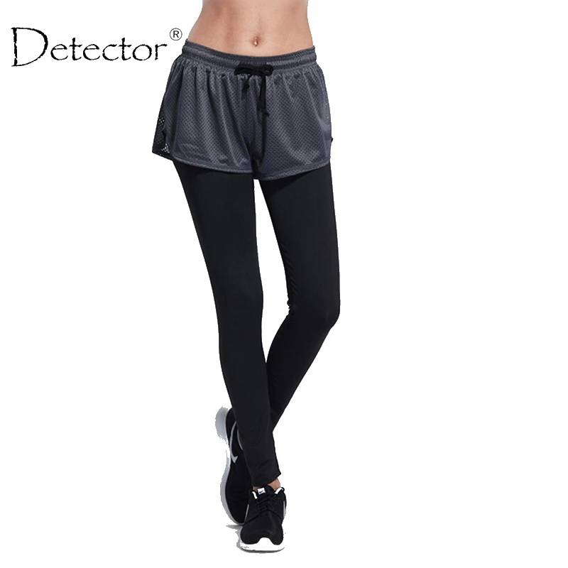 Женские спортивные леггинсы из двух частей Detector однотонные облегающие брюки для