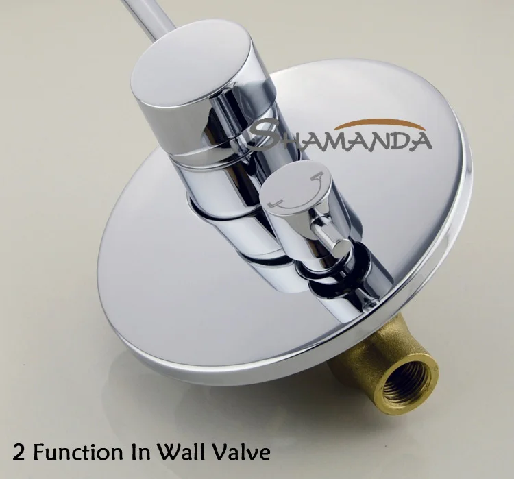 Free Shipping Brass Chrome In Wall Mounted Shower Set Faucet Bath and Mixer With 8 Inch Rainfall 17518 | Обустройство дома