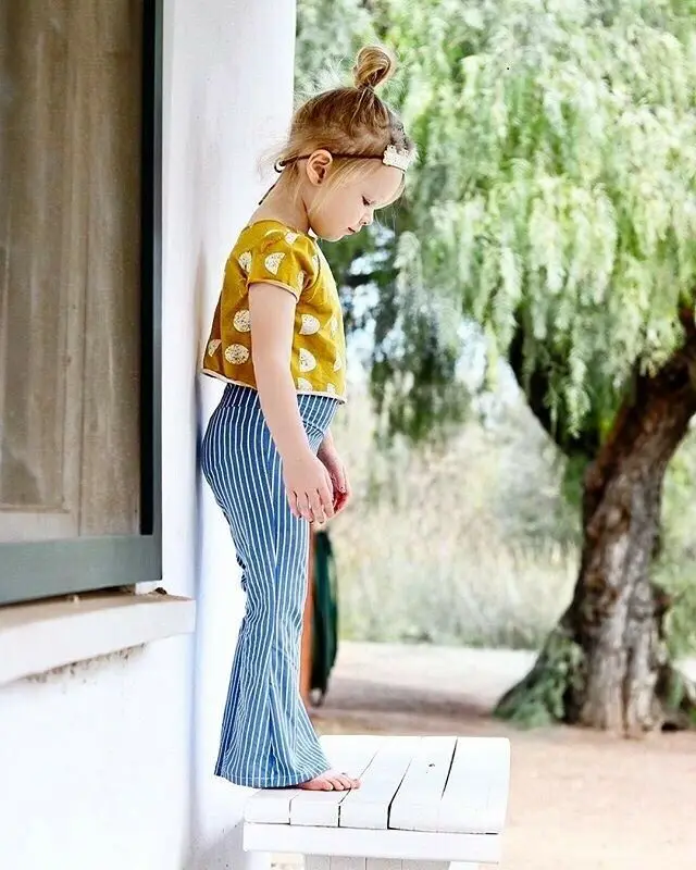 Детские брюки-Капри 2019 широкие брюки для маленьких девочек леггинсы длинные